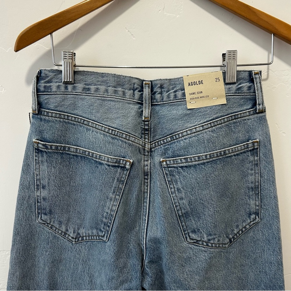 NEW Agolde Dame High Rise Wide Leg Jean Showdown Size 25 - Picture 7 of 11